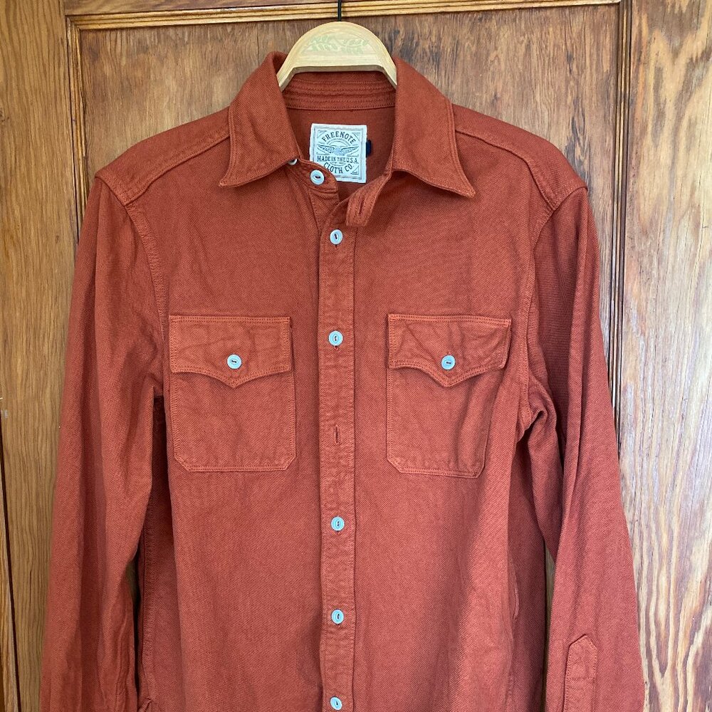 Freenote Cloth Scout USA Rust Button-Down Sportman Shirt, Medium. Unworn.